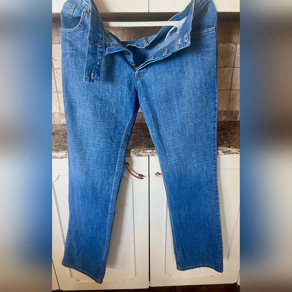 D&G Women's Straight Leg Blue Jeans 32 X 32 Denim Designer Pants